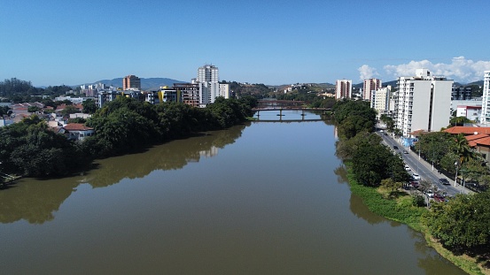 aerial view over Parque das Águas to look at Resende from different angles