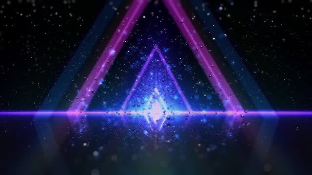 Blue Triangular Lights And Particles Animation