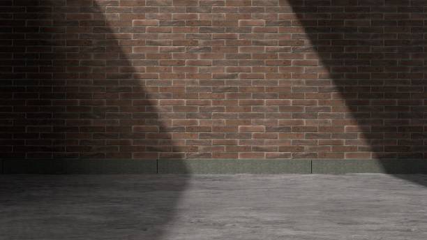 istock outdoor concrete floor with uneven brick wall space with sharp shadows abstract street modern 3d renderings background design elements 1499330019