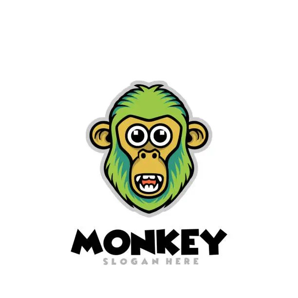 Vector illustration of Cute monkey gorilla