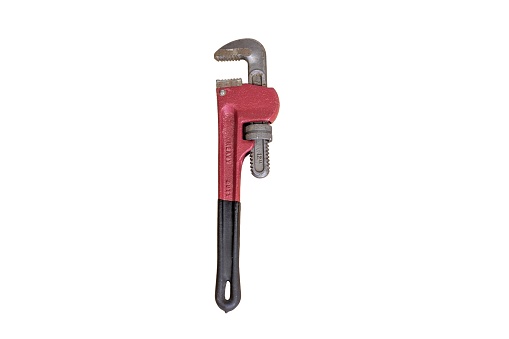 Large heavy duty wrench isolated on a white background