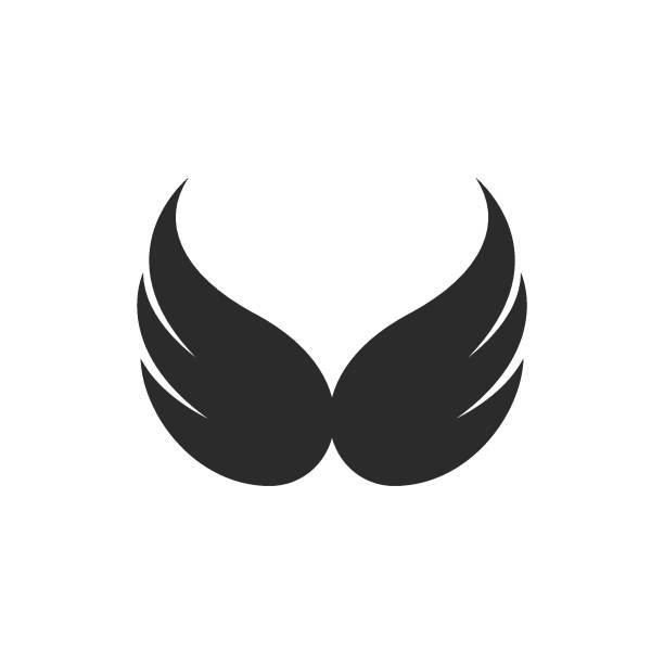 illustrazioni stock, clip art, cartoni animati e icone di tendenza di icona del logo dell'illustrazione dell'ala - phoenix wing bird peacock