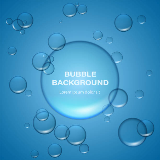 realistic vector illustration. Bubble background. Place for product placement. 3d realistic vector illustration. Bubble background. Place for product placement. h2o model stock illustrations