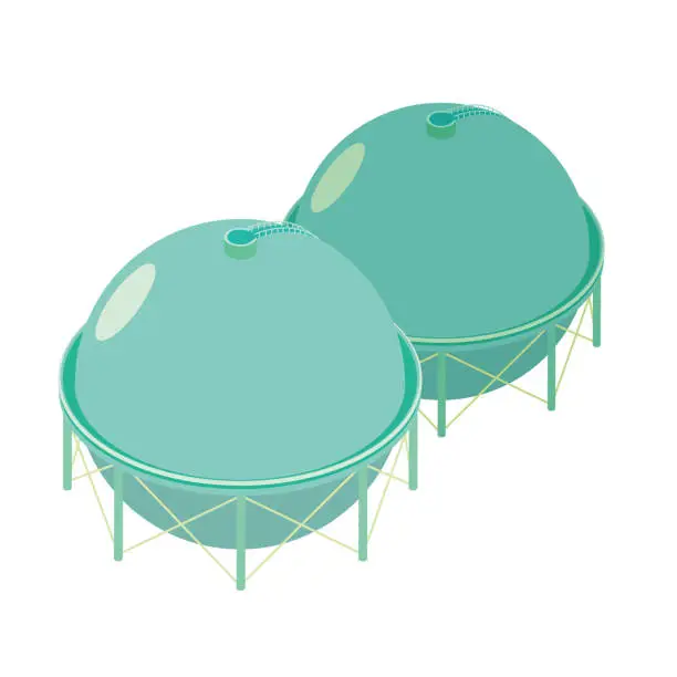 Vector illustration of city gas tank