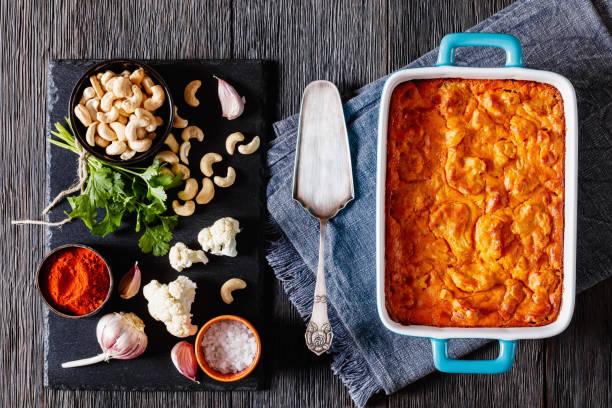 istock tasty Cauliflower casserole in a blue baking dish 1499366013