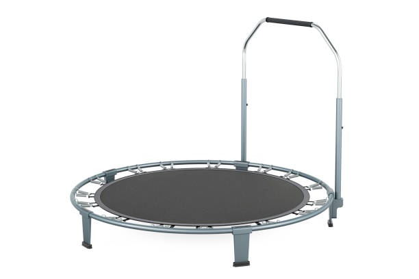 istock Foldable Mini Trampoline, Fitness Rebounder with Adjustable Foam Handle, Exercise Trampoline, 3D rendering 1499368794