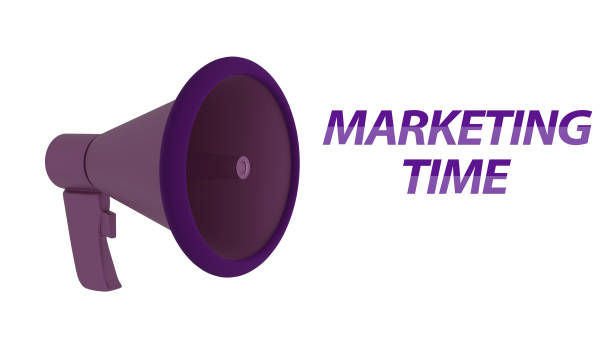 istock marketing time banner template. Advertising design for social network vector illustration. Template for retail promotion and announcement. Online shopping and marketing flyer with  3d light purple megaphone 1499373844