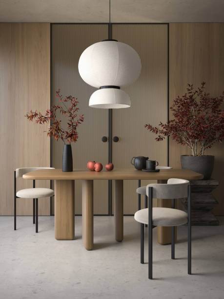 istock Japandi style conceptual interior room 3d illustration 1499375459