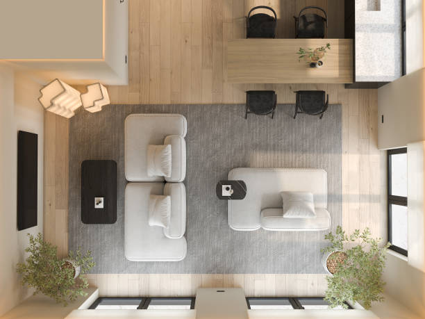 istock Modern style conceptual interior room top view 3d illustration 1499375504