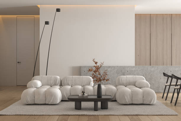 Modern style conceptual interior room 3d illustration