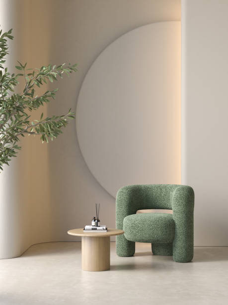 Modern style conceptual interior room 3d illustration