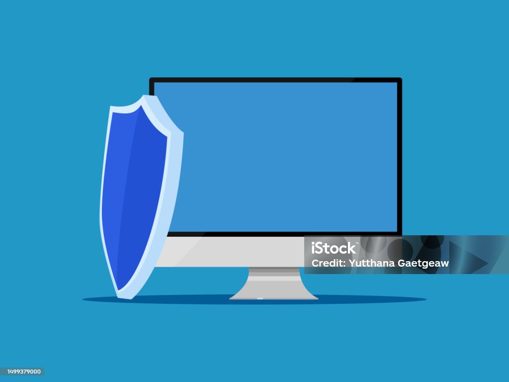Computer System Protection Data Protection Shield Stock Illustration ...