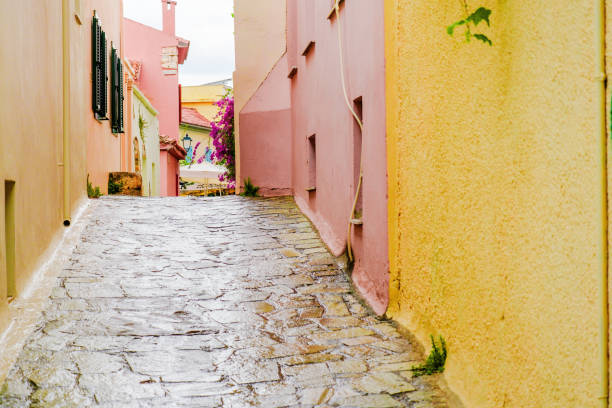 A sidestreet in Monastiraki, Plaka area under Acropolis ,Athens,Greece