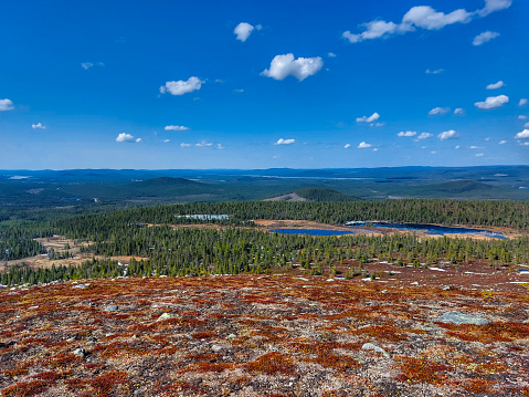 View from the mountain Vittjakk in northern Sweden.