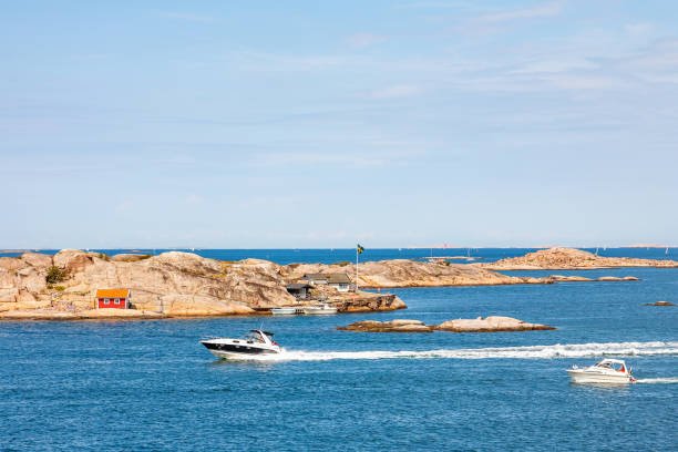 Swedish west coast with boats in the archipelago