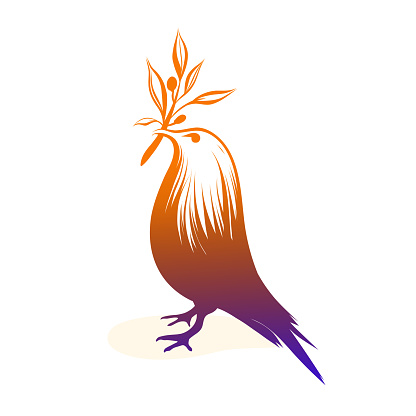Vector Illustration Of dove of peace Design Concept. Hand Drawn, Sketch, Doodle.
