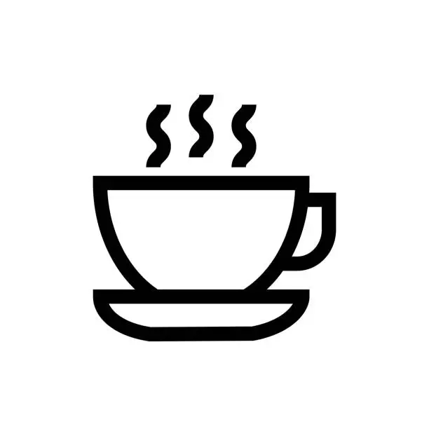 Vector illustration of Espresso Line icon, Design, Pixel perfect, Editable stroke. Logo, Sign, Symbol. Coffee, Macchiato, Coffee Beans, Cafe, Americano.