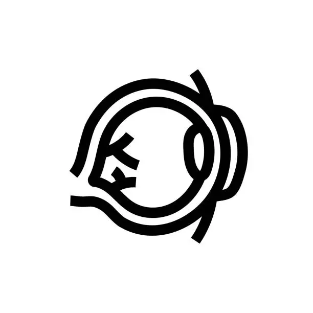 Vector illustration of Human Eye Line icon, Design, Pixel perfect, Editable stroke. Logo, Sign, Symbol. Healthcare, Eye Doctor, Eye Hospital.