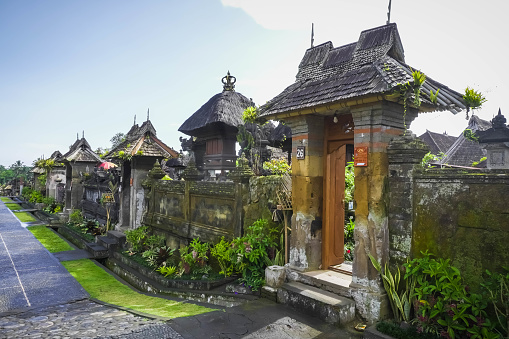Penglipuran Village, Bali, Indonesia. This place is one of the cleanest villages in the world and contains traditional Balinese houses.