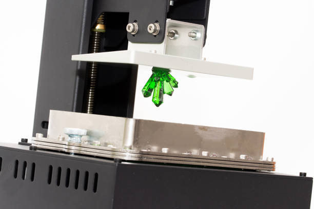istock SLA technology 3D printer. Resin crystal product printed on 3D printer. 1499390819