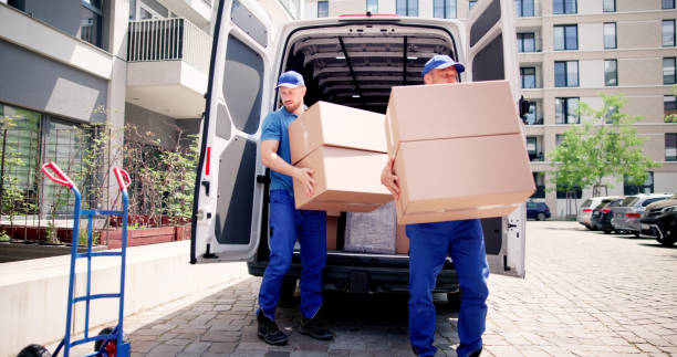 istock Two Young Male Movers Carrying Cardboard Box 1499392533