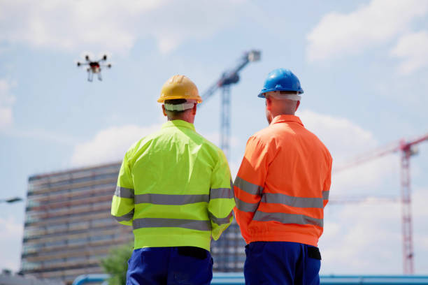istock Construction Site Building Drone Remote Monitoring 1499392867