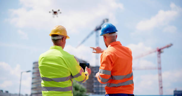istock Construction Site Building Drone Remote Monitoring 1499392874