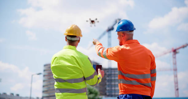 istock Construction Site Building Drone Remote Monitoring 1499392887