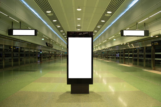 istock Blank billboard mock up of subway for text message or content. 1499396214