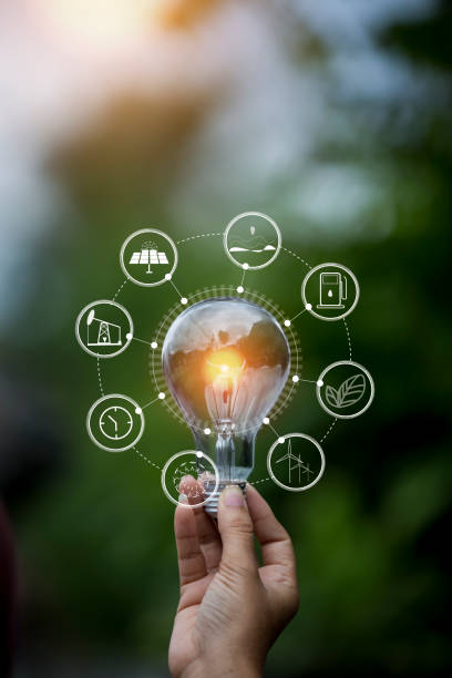 istock light bulb against nature, icons 1499396494