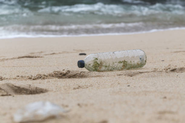 istock Plastic trash at the sandy beach. Plastic pollution concept. Single-use plastic is a human addiction that is destroying our planet and impacts our waters, sea life and humans. 1499407304