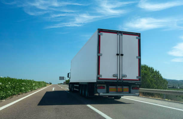 istock Freight truck on the road 1499410230