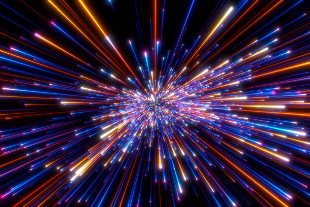 istock Speed of light in space on dark background. 1499410360
