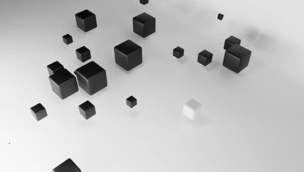 istock 3D Black Cubes and One standing out from the others -White Cube 1499415688