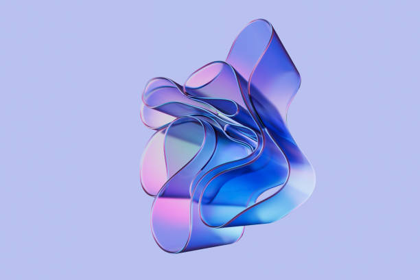 istock Abstract colorful gradient glass organic shape 3d rendering, modern poster design element 1499421152