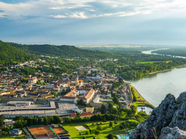 Panoramic view from Braunsberg in Hainburg an der Donau