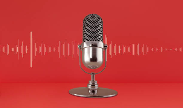 istock Microphone and Sound wave on a magenta studio background. Podcast, live, streaming, creator content. 1499423855