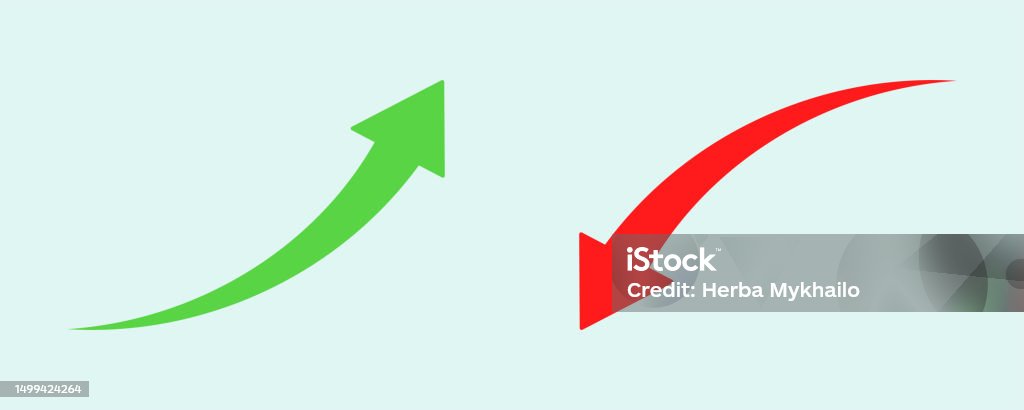 Financial Arrows Up And Down Green And Red Arrow Increase And Decrease ...