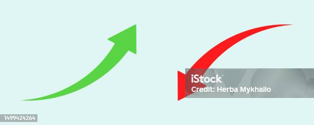 Financial Arrows Up And Down Green And Red Arrow Increase And Decrease ...