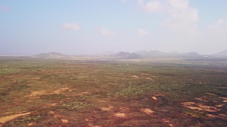 Approaching the extinct crater of a volcano on the island of Fuerteventura.