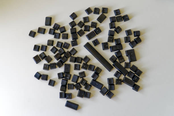 istock Chaotic order of removed keys of computer keyboard. 1499433814
