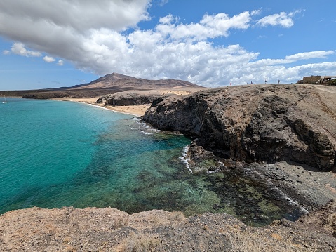 Clear blue water along the Lanzarote coast