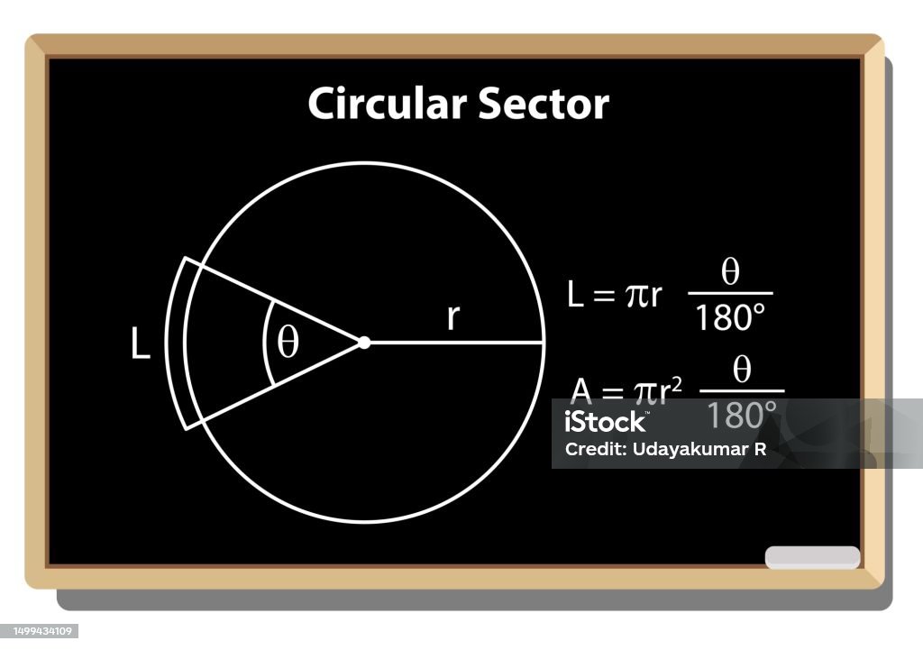 Circular Math Picture Circular On A Sector Formula Maths Geometric Figures On Black School ...