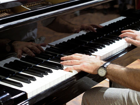 Playing the piano