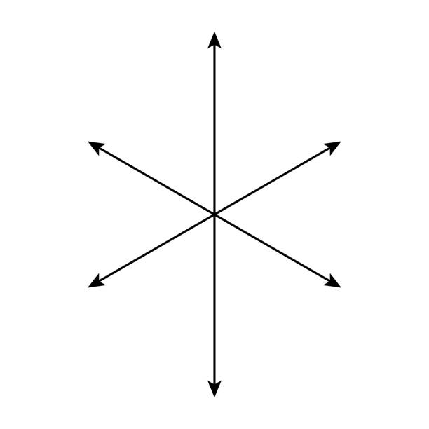 mathematische geometrische form linienpfeil. vektor - geometric shape pyramid shape three dimensional shape platonic solid stock-grafiken, -clipart, -cartoons und -symbole