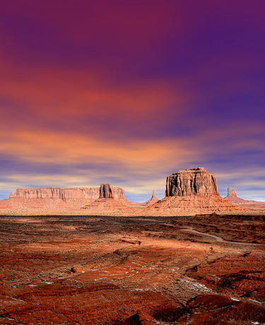 Sunrise Monument Valley Arizona Navajo Nation site of many cowboy western movies