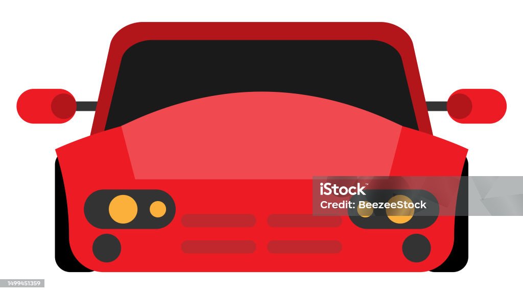 Red Car Visual Red Car Front View Stock Illustration - Download Image Now - Concept ...