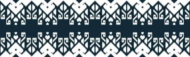 Vector illustration of Ikat Ethnic Seamless Pattern Design in tribalt vertical. Geomatirc tribal vector texture. Figure tribal embroidery. backgroud Vector illustration EP.84
