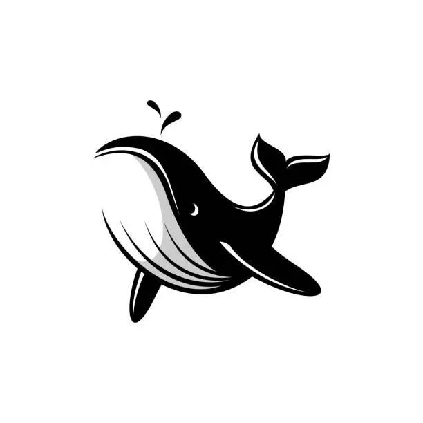 Vector illustration of Whale jumping