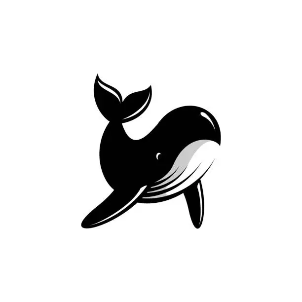 Vector illustration of Whale jumping